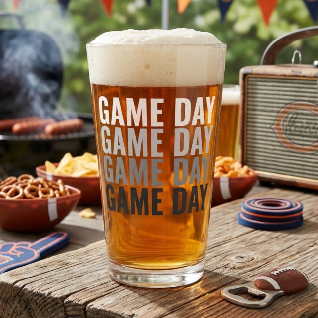 Game Day Repeat Bold Pint Glass (Creator Uploaded)