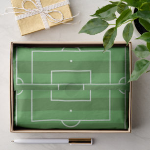 Game Day Rich Green White Classic Soccer Pitch Tissue Paper