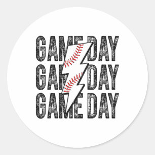 Game Day Sell Lightning Bolt Sell Mum Dad Boy Girl Classic Round Sticker