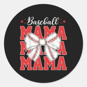 Game Day Sell Mum Mother Sell Mama Coquette Bow Classic Round Sticker