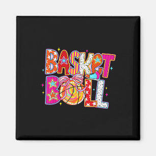Game Day Sketll Coquette Bow Softll Colorful Lover Magnet