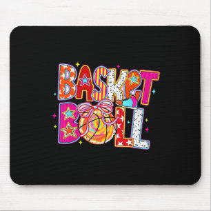Game Day Sketll Coquette Bow Softll Colorful Lover Mouse Pad