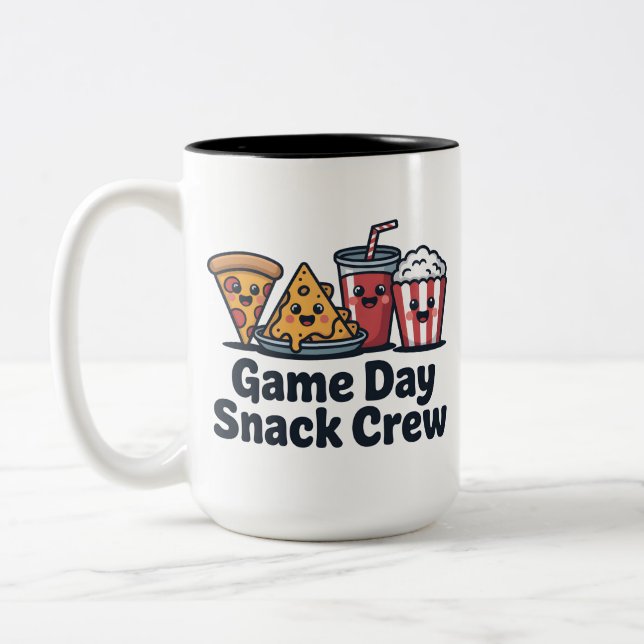 Game Day Snack Crew Two-Tone Coffee Mug (Left)