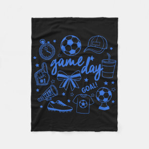 Game Day Soccer Coquette Bow Men Women Kids Fleece Blanket