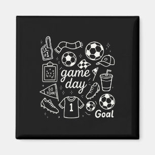 Game Day Soccer Foam Finger Cleats And Goal Vibes Magnet