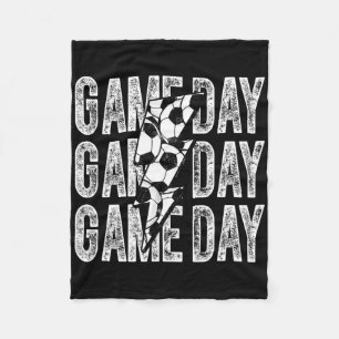 Game Day Soccer Lightning Bolt Soccer Mom Dad Boy  Fleece Blanket