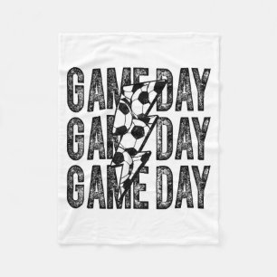 Game Day Soccer Lightning Bolt Soccer Mom Dad Boy Fleece Blanket