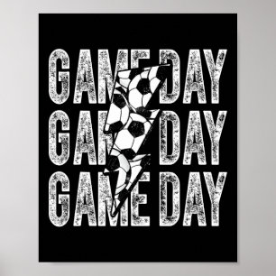 Game Day Soccer Lightning Bolt Soccer Mom Dad Boy Poster
