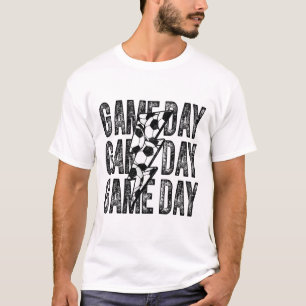 Game Day Soccer Lightning Bolt Soccer Mom Dad Boy T-Shirt