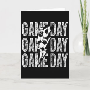 Game Day Soccer Lightning Bolt Soccer Mum Dad Boy Card