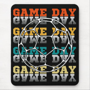 Game Day Soccer Lover Colour Typography Mouse Pad