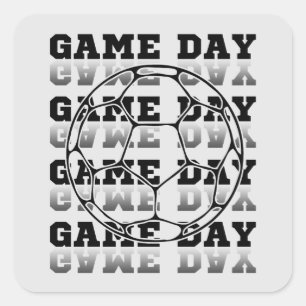 Game Day Soccer Lover Typography Square Sticker