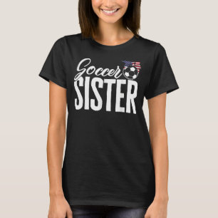 Game day Soccer Sister Support Soccer Player Ball T-Shirt