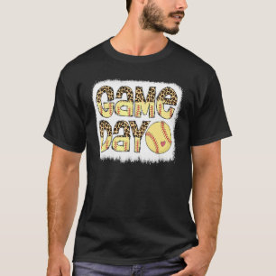 Game Day Softball Game Day Cheetah Leopard Game D T-Shirt