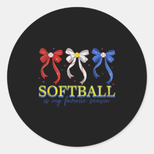 Game day softball mama for women mum girls mother' classic round sticker