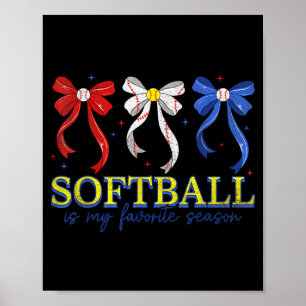 Game day softball mama for women mum girls mother' poster