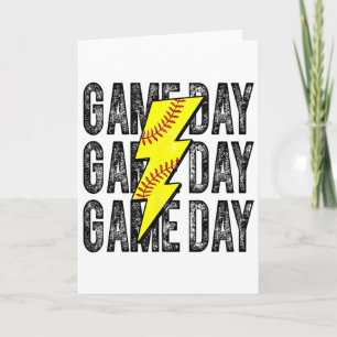 Game Day Softll Lightning Bolt Softll Mum Dad Girl Card