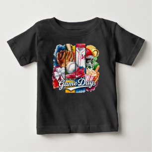  Game Day Sports Watercolor Collage Baby T-Shirt