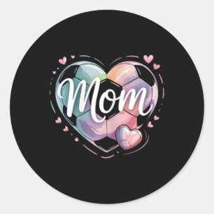 Game Day Team Sports Heart Mothers Day Soccer Mom Classic Round Sticker
