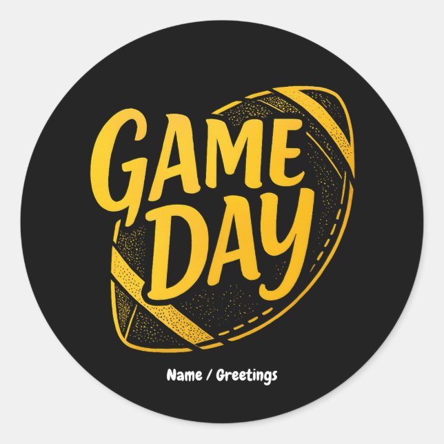 Game Day Thanksgiving Football Season Design Perfe Classic Round Sticker (Front)