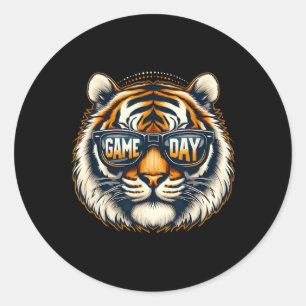 Game Day Thanksgiving Tiger Cool Touchdown America Classic Round Sticker