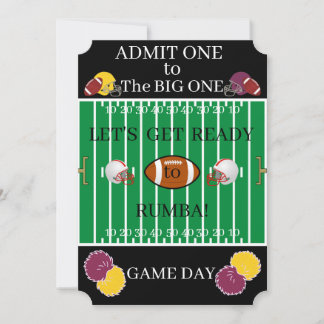 Game Day "THE BIG ONE" Invitations