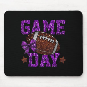 Game Day Touchdown Football Mom Girls Go Cheer Pur Mouse Pad