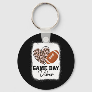 Game Day Vibes - American Football Lover Leopard F Key Ring