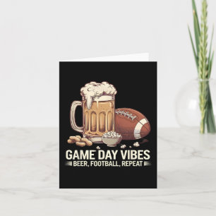 Game Day Vibes Beer Football Repeat Funny Sports C Card