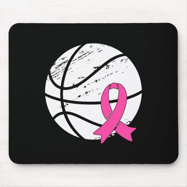 Game Day Vibes Breast Cancer Awareness Pink Basket Mouse Pad (Front)
