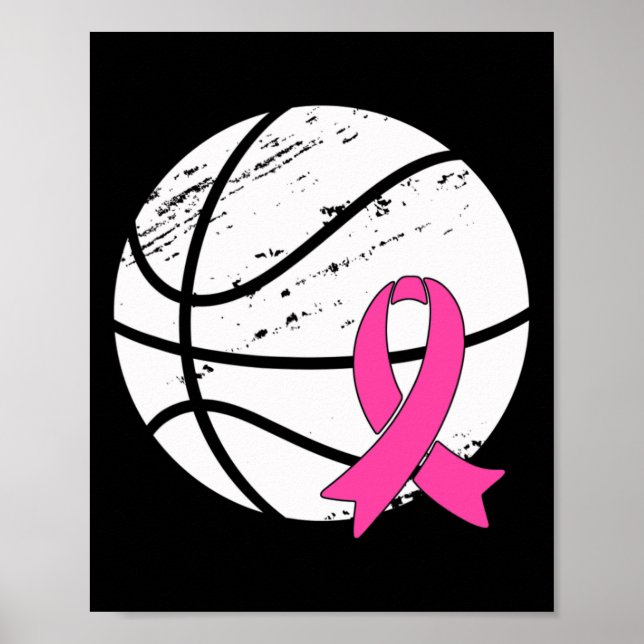 Game Day Vibes Breast Cancer Awareness Pink Basket Poster (Front)