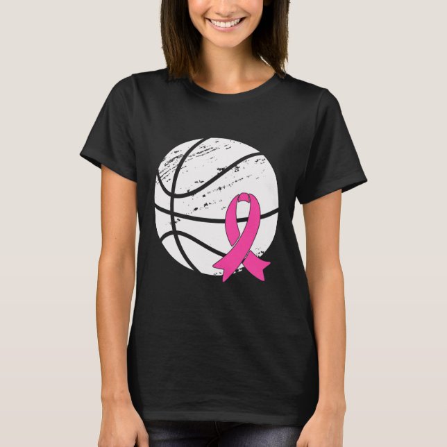 Game Day Vibes Breast Cancer Awareness Pink Basket T-Shirt (Front)