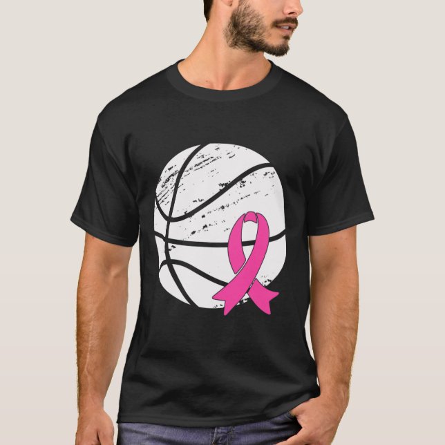 Game Day Vibes Breast Cancer Awareness Pink Basket T-Shirt (Front)