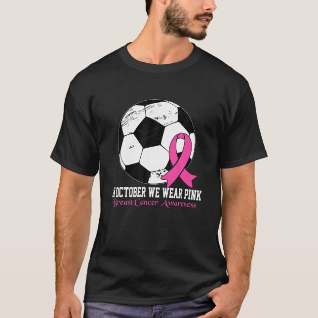 Game Day Vibes Breast Cancer Awareness Pink Soccer T-Shirt (Front)