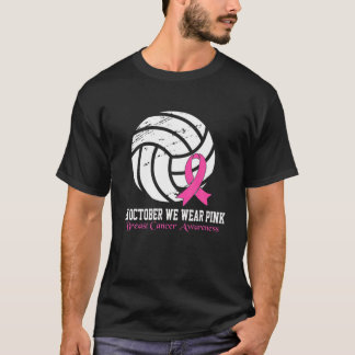 Game Day Vibes Breast Cancer Awareness Pink Volley T-Shirt