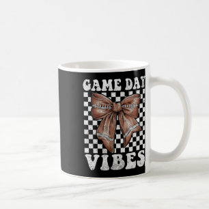 Game Day Vibes Coquette Bow Football Mama Football Coffee Mug