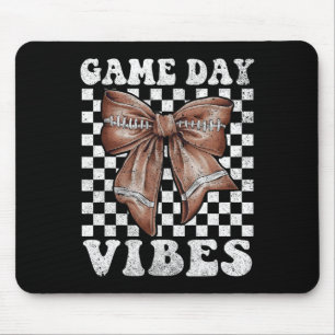 Game Day Vibes Coquette Bow Football Mama Football Mouse Pad
