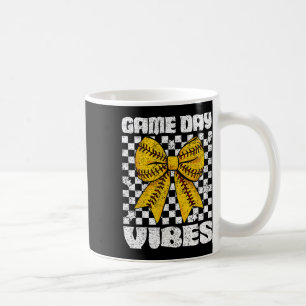 Game Day Vibes Coquette Bow Softll Mama Softll Gir Coffee Mug
