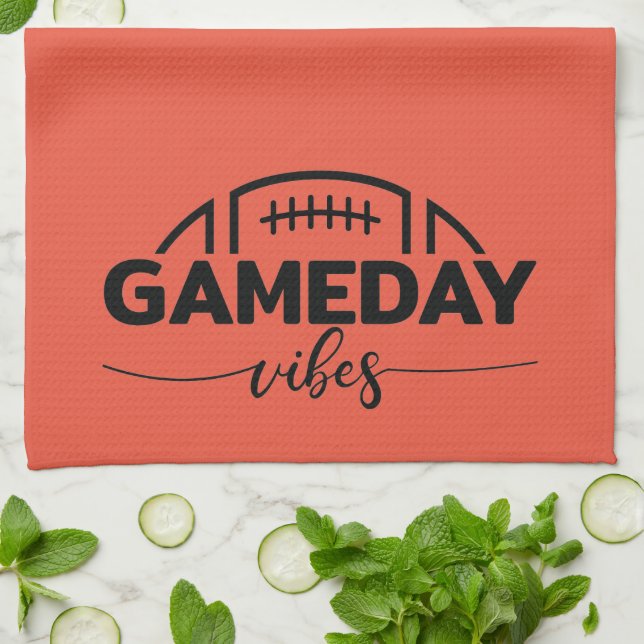 Game Day Vibes Football Fun  Tea Towel (Folded)