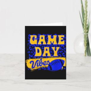Game Day Vibes Football Season Football Blue Gold Card