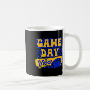 Game Day Vibes Football Season Football Blue Gold Coffee Mug
