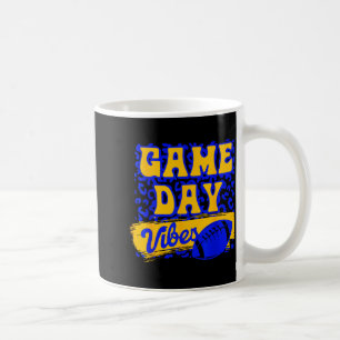 Game Day Vibes Football Season Football Blue Gold  Coffee Mug