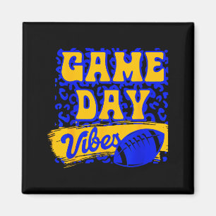 Game Day Vibes Football Season Football Blue Gold Magnet