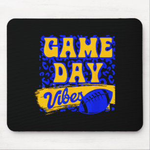 Game Day Vibes Football Season Football Blue Gold Mouse Pad