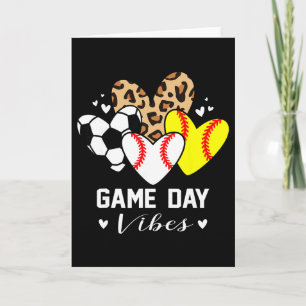 Game Day Vibes Funny Sell Softll Soccer Mum Heart Card