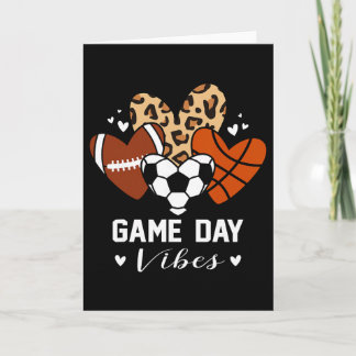 Game Day Vibes Funny Soccer Sketll Footll Mum Hear Card