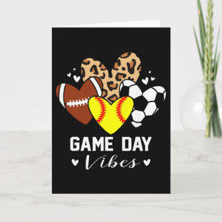 Game Day Vibes Funny Softll Footll Soccer Mum Hear Card