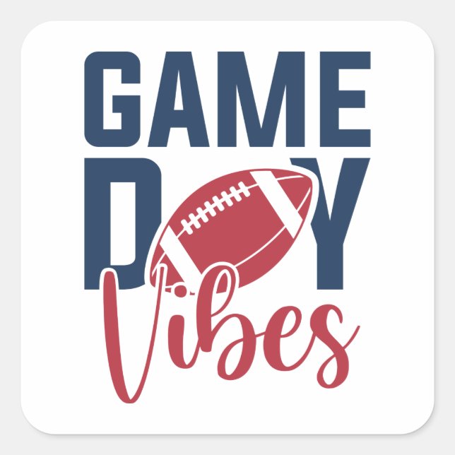 Game Day Vibes Square Sticker (Front)