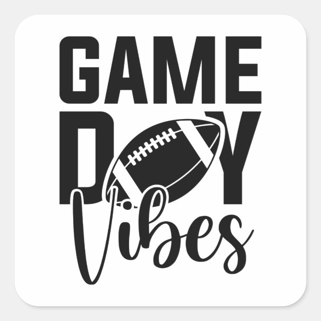 Game Day Vibes Square Sticker (Front)