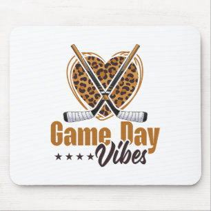 Game Day Vibes Women Mom Bleached Leopard Heart Ho Mouse Pad